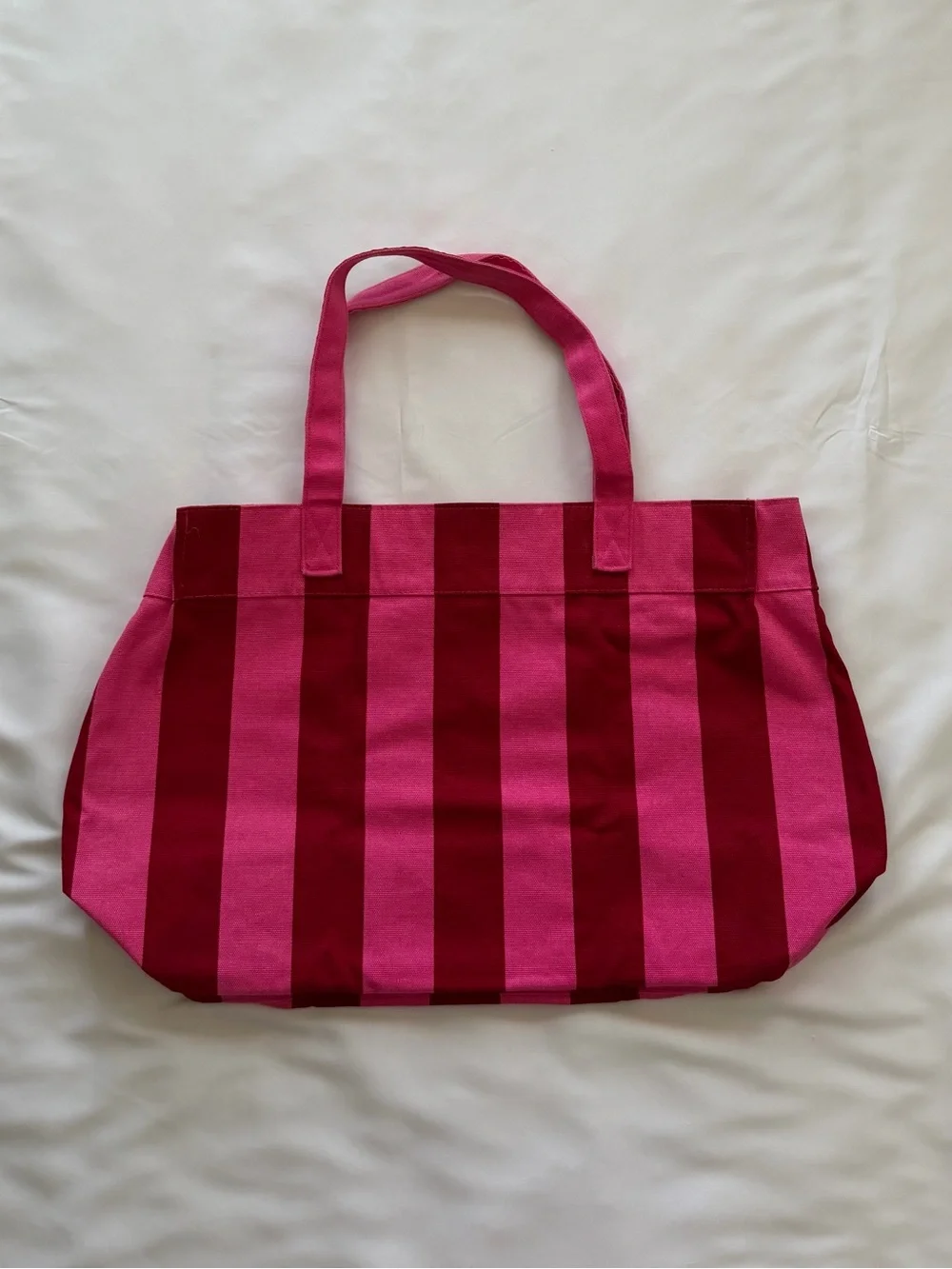 Victoria's Secret Pink Striped Canvas Tote